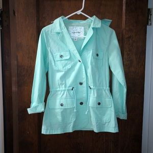 Sea foam green light hooded jacket: Maurices